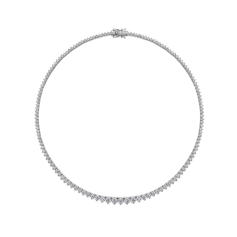12.00 Carat Diamond Tennis Necklace in 18ct White Gold