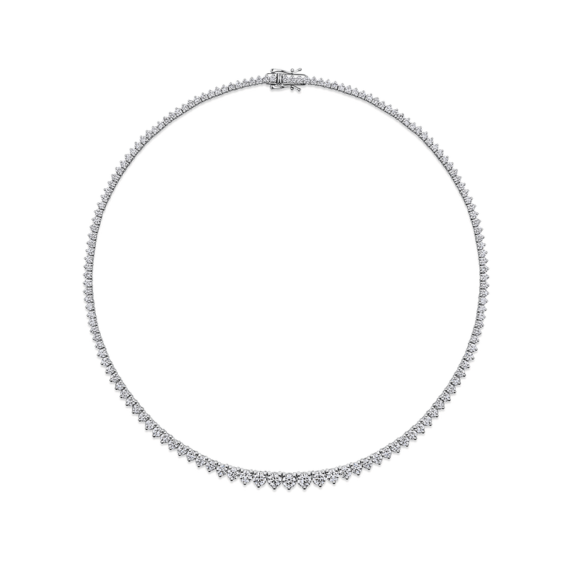 12.00 Carat Diamond Tennis Necklace in 18ct White Gold