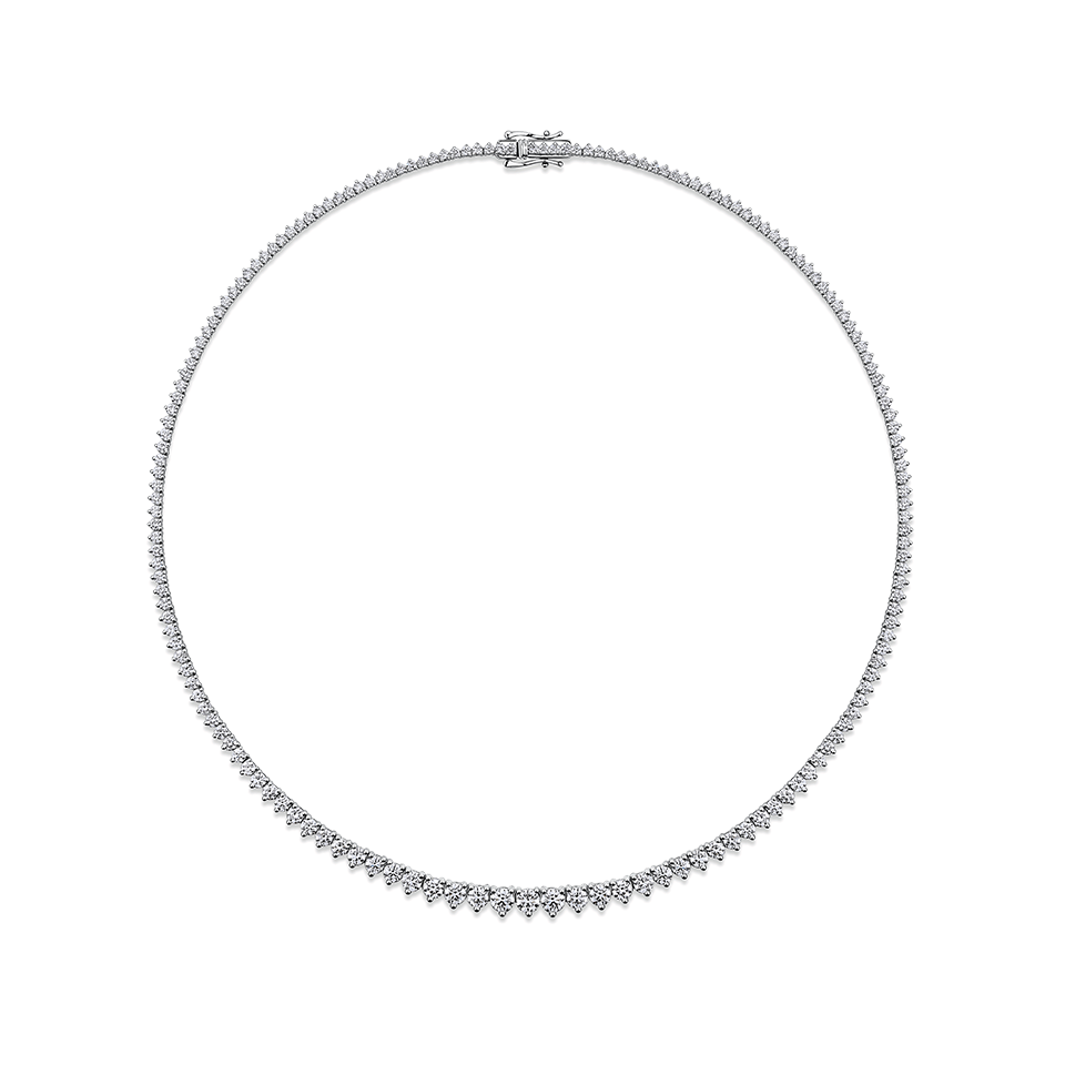9.00 Carat Diamond Tennis Necklace in 18ct White Gold