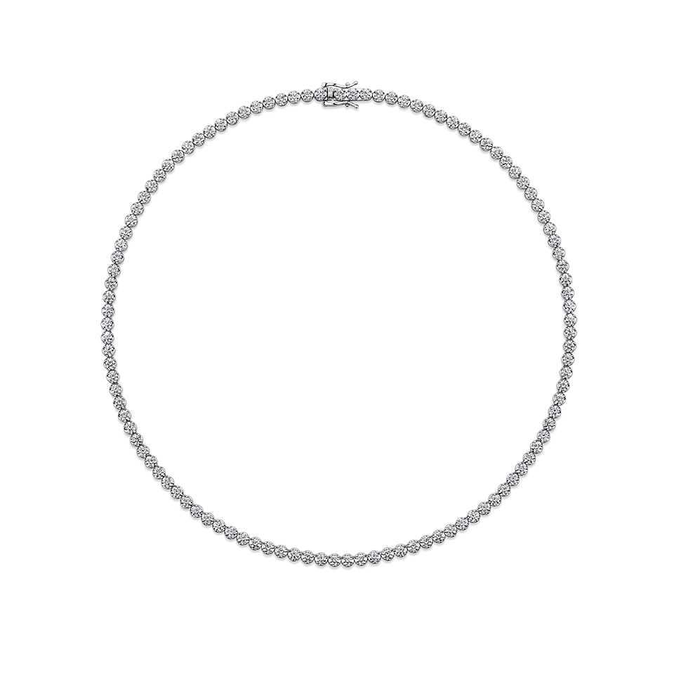 9.00 Carat Diamond Tennis Necklace in 18ct White Gold