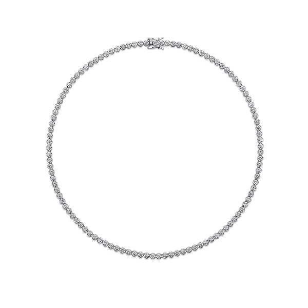 9.00 Carat Diamond Tennis Necklace in 18ct White Gold