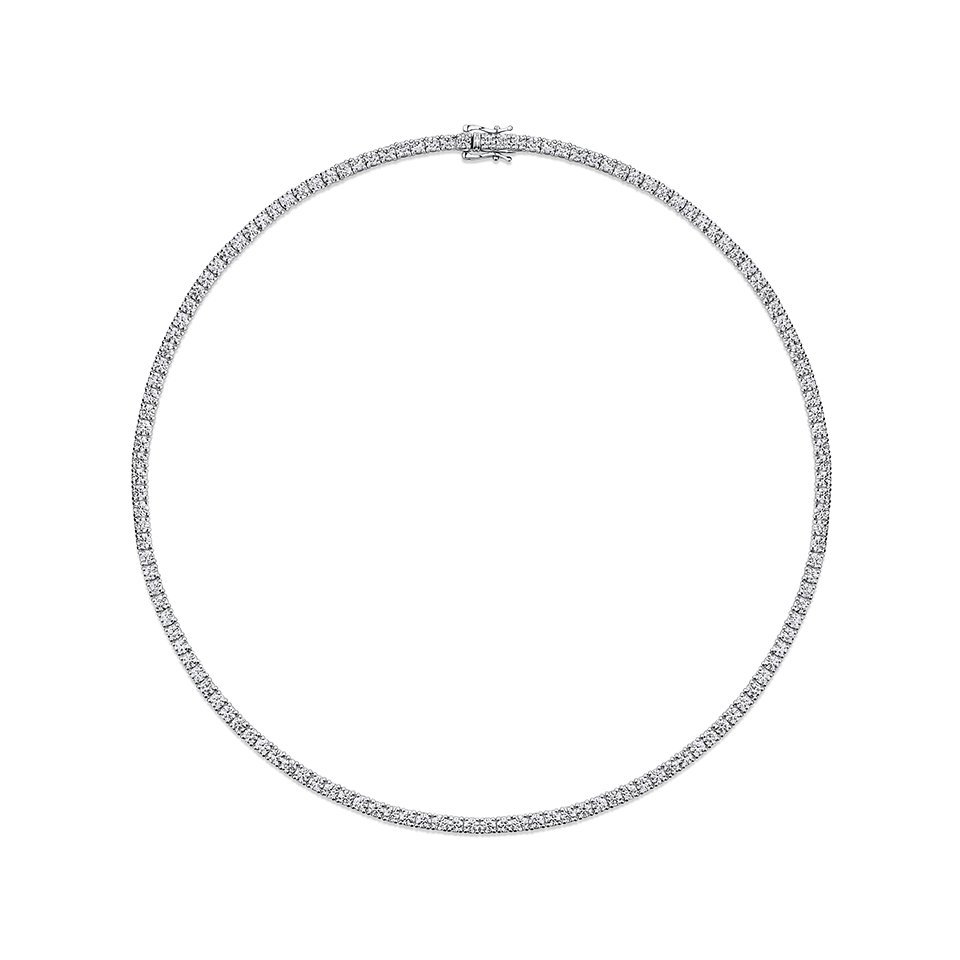 12.00 Carat Diamond Tennis Necklace in 18ct White Gold