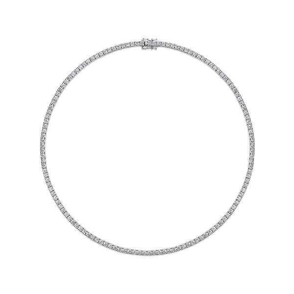 12.00 Carat Diamond Tennis Necklace in 18ct White Gold