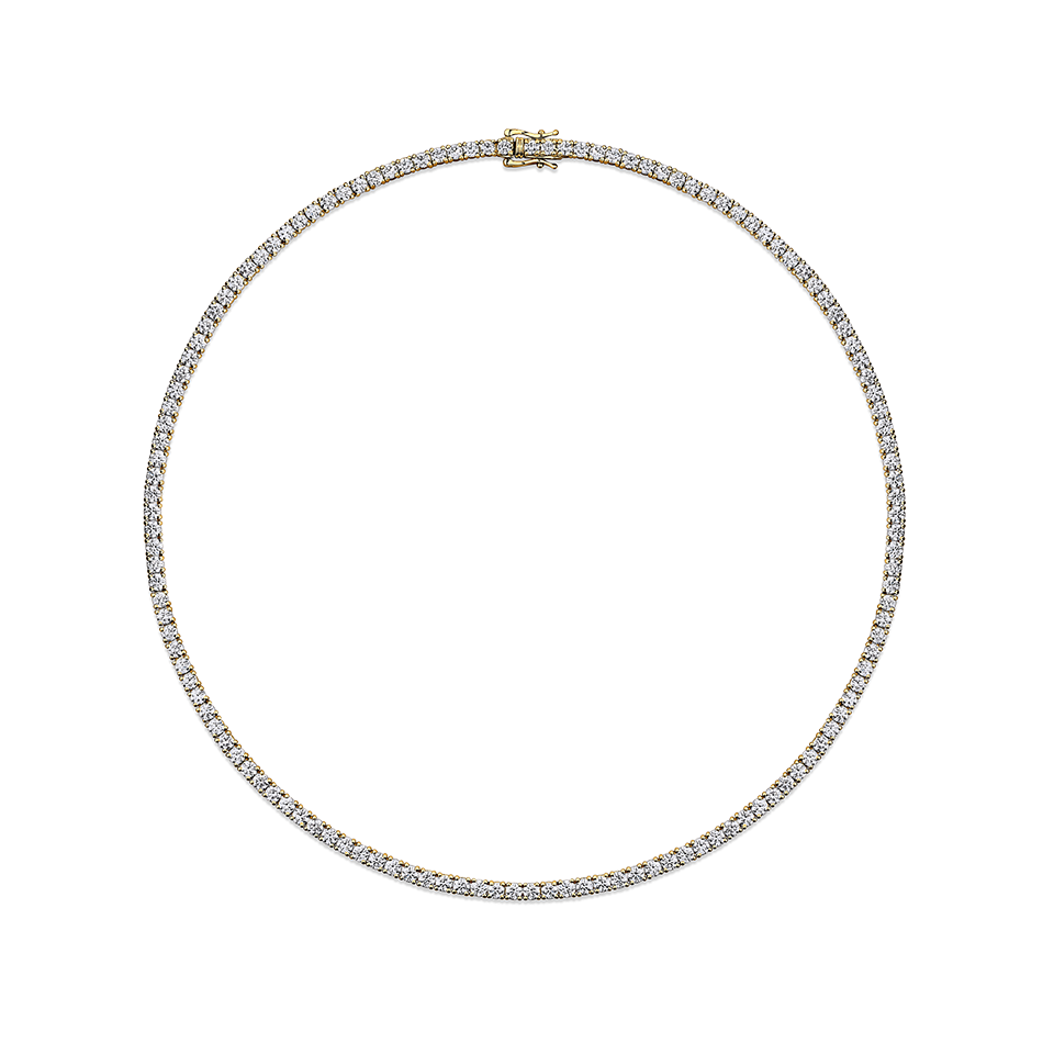 12.00 Carat Diamond Tennis Necklace in 18ct Yellow Gold