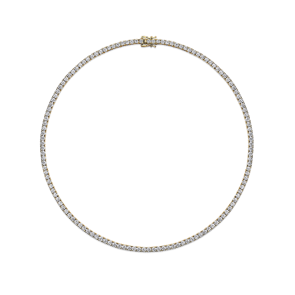 12.00 Carat Diamond Tennis Necklace in 18ct Yellow Gold