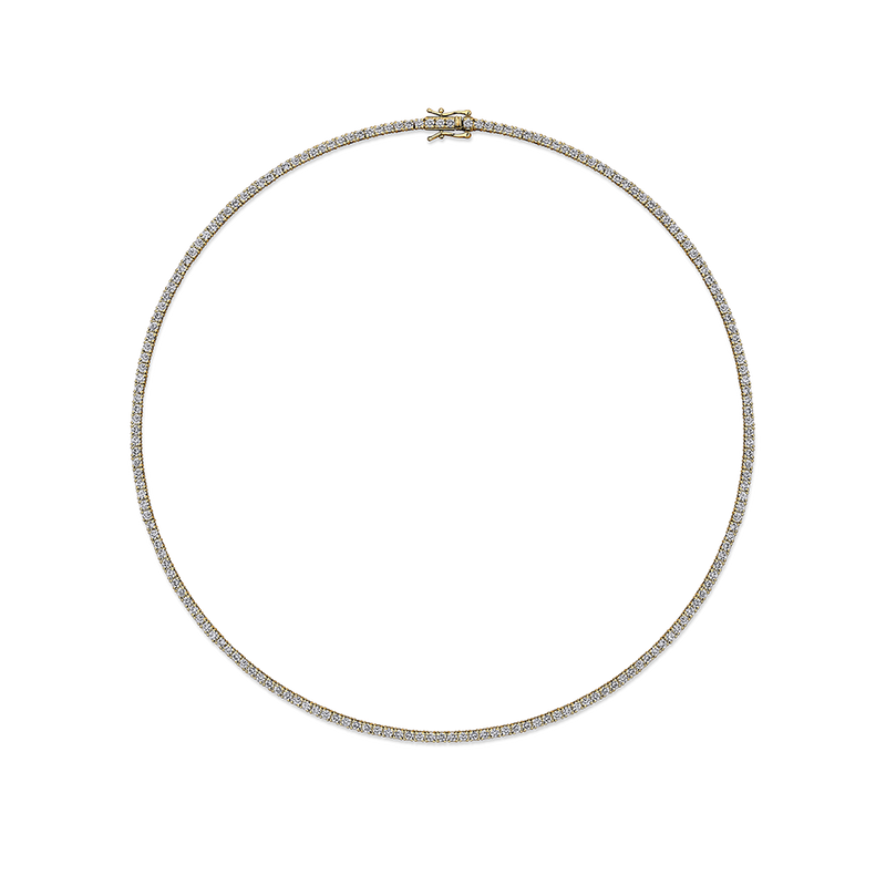 6.00 Carat Diamond Tennis Necklace in 18ct Yellow Gold