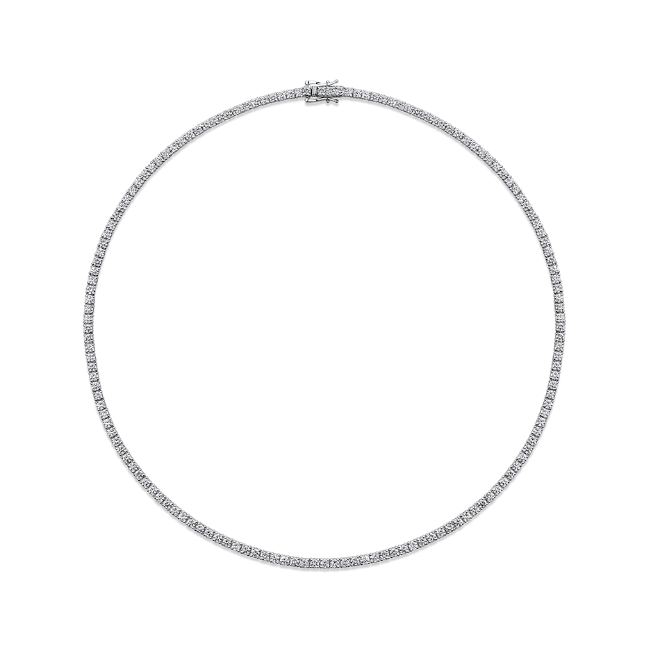 9.00 Carat Diamond Tennis Necklace in 18ct White Gold