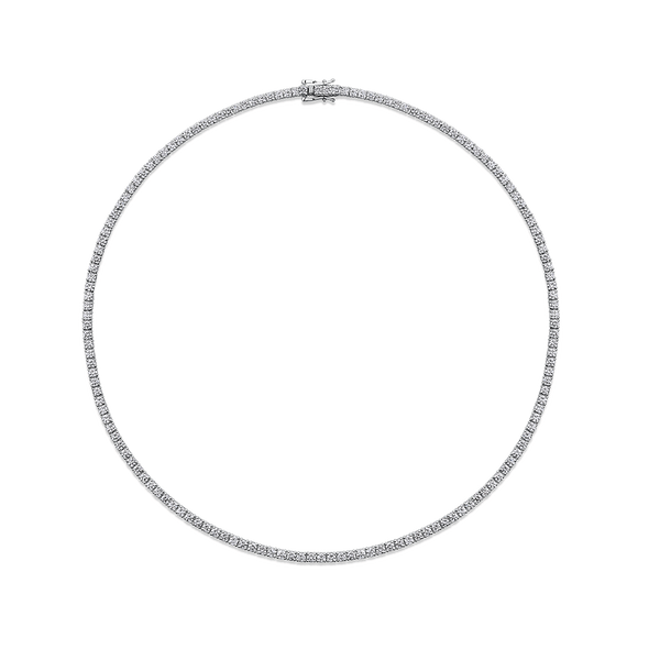 9.00 Carat Diamond Tennis Necklace in 18ct White Gold