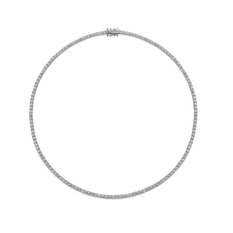 9.00 Carat Diamond Tennis Necklace in 18ct White Gold