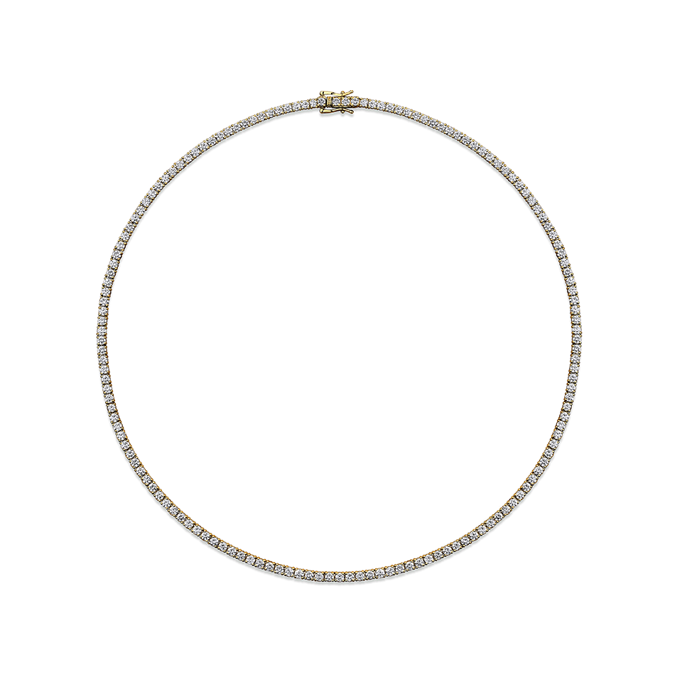 9.00 Carat Diamond Tennis Necklace in 18ct Yellow Gold