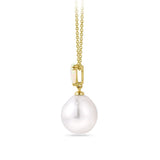 Australian Opal and South Sea Pearl Pendant in 18ct Yellow Gold