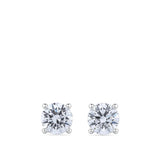 1.50 Carat TW Round Brilliant Cut Diamond Stud Earrings in 18ct white gold from Hardy Brothers Jewellers, shown front-on as a pair