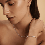 1.75 Carat Diamond Baguette Drop Earrings in 18ct White Gold