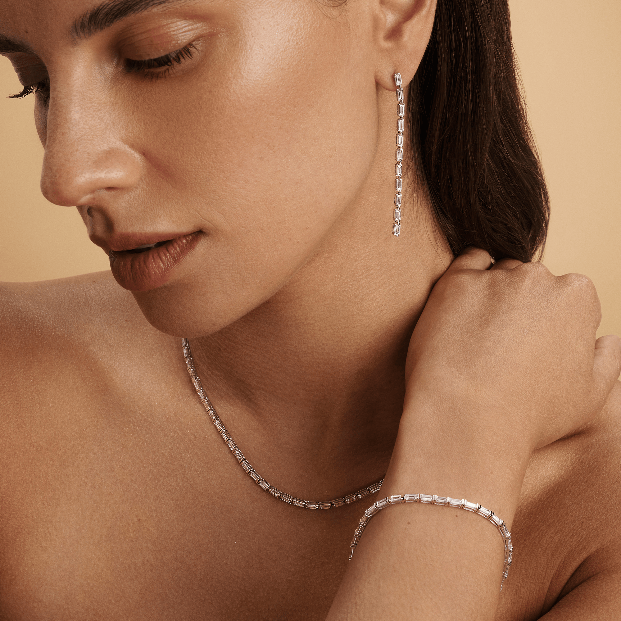 2.82 Carat Diamond Baguette Tennis Bracelet in 18ct White Gold