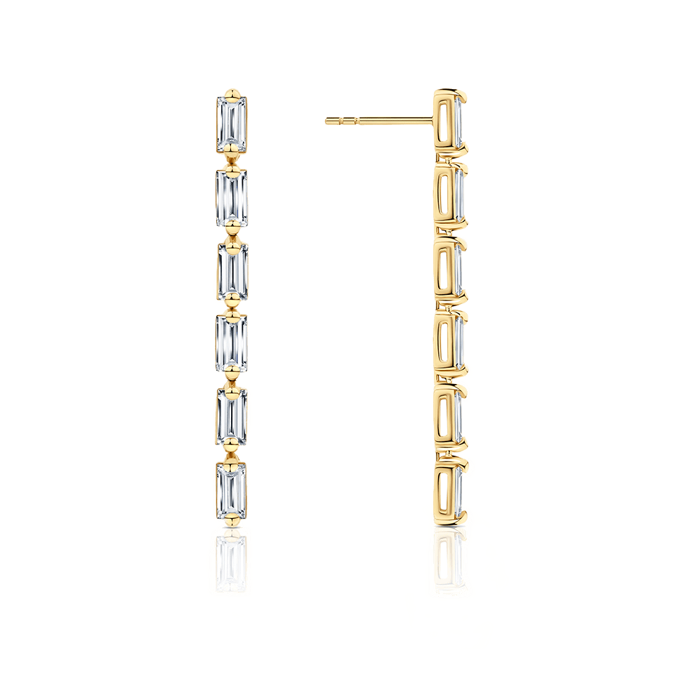 0.95 Carat Diamond Drop Earrings in 18ct Yellow Gold