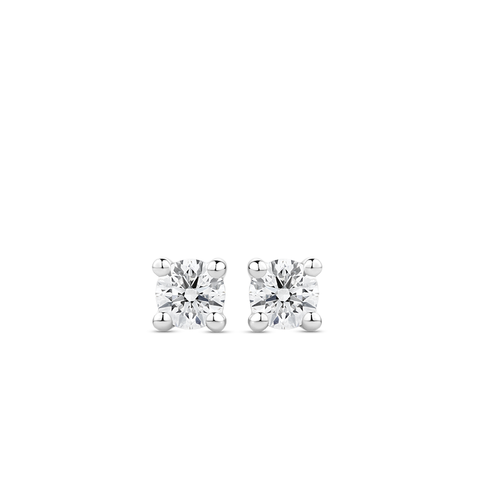 0.20 Carat Solitaire Diamond Stud Earrings in 18ct White Gold