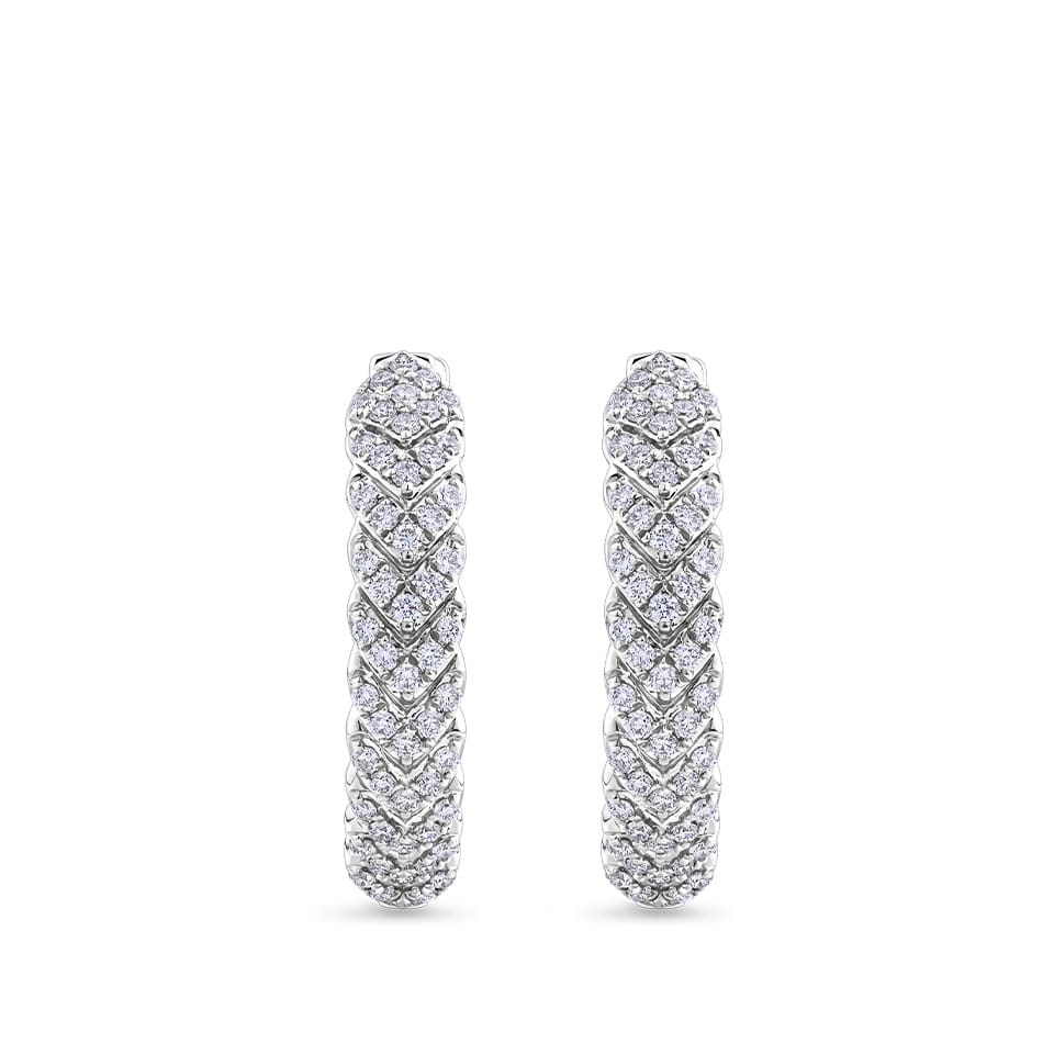 0.75 Carat Diamond Vera Huggie Earrings in 14ct White Gold