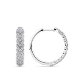 0.75 Carat Diamond Vera Huggie Earrings in 14ct White Gold