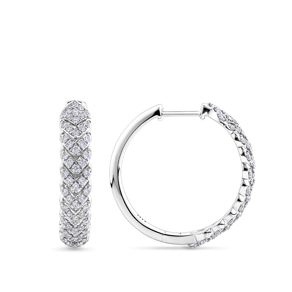 0.75 Carat Diamond Vera Huggie Earrings in 14ct White Gold