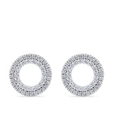0.46 Carat Diamond Circle Earrings in 18ct White Gold