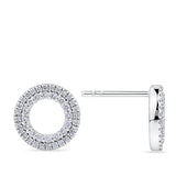 0.46 Carat Diamond Circle Earrings in 18ct White Gold
