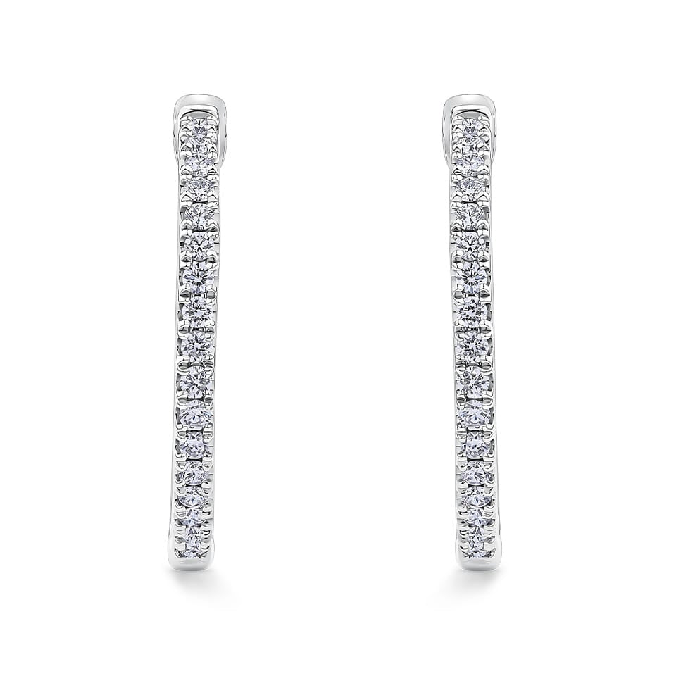 Quintessential 0.50 Carat Diamond Hoop Earrings in 18ct White Gold
