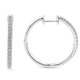 Quintessential 0.50 Carat Diamond Hoop Earrings in 18ct White Gold