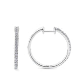 Quintessential 0.50 Carat Diamond Hoop Earrings in 18ct White Gold