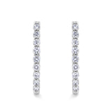 Quintessential 1.00 Carat Oval Diamond Hoop Earrings in 18ct White Gold