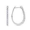 Quintessential 1.00 Carat Oval Diamond Hoop Earrings in 18ct White Gold