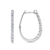 Quintessential 1.00 Carat Oval Diamond Hoop Earrings in 18ct White Gold