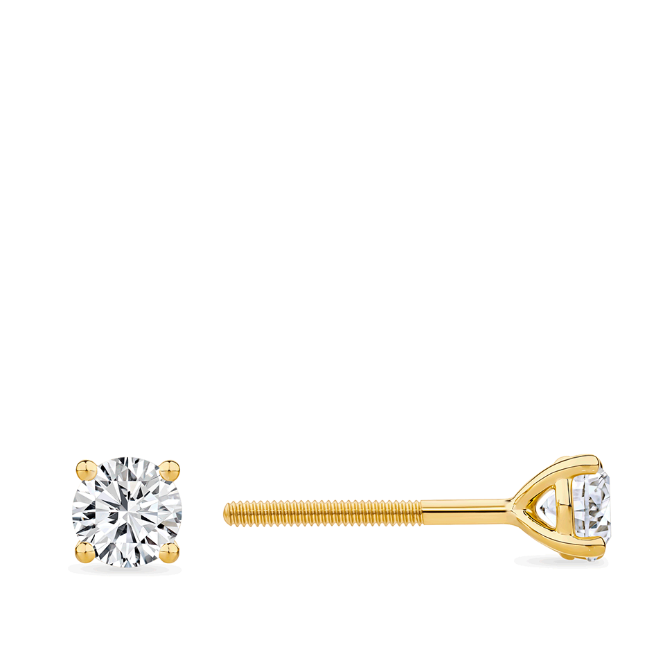 0.50 Carat Diamond Earrings in 18ct Yellow Gold
