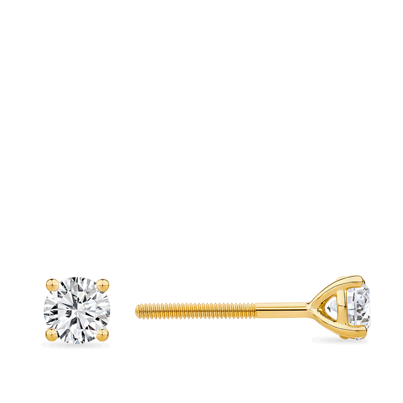 0.50 Carat Diamond Earrings in 18ct Yellow Gold