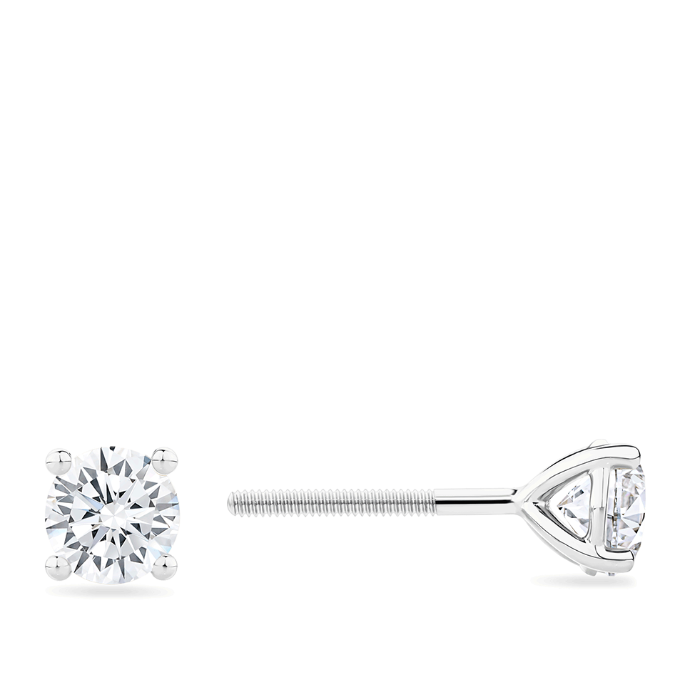 1.00 Carat Diamond Earrings in 18ct White Gold