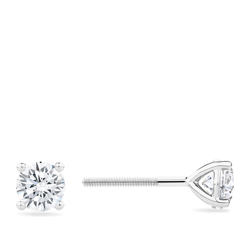 1.00 Carat Diamond Earrings in 18ct White Gold