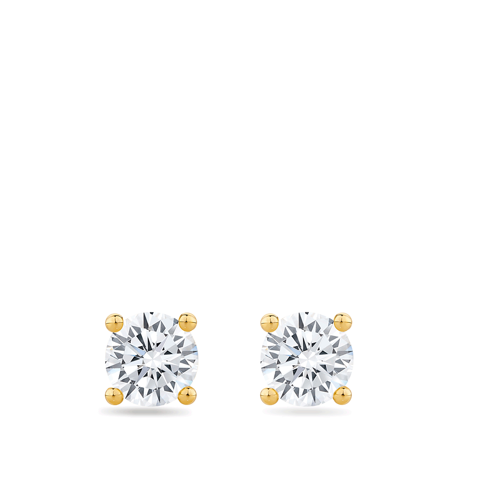 1.00 Carat Diamond Earrings in 18ct Yellow Gold