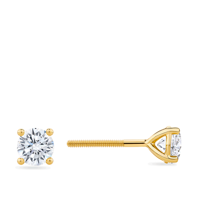 1.00 Carat Diamond Earrings in 18ct Yellow Gold