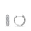 Pair of White Gold Huggie Earrings with Diamonds in a pave setting 