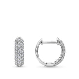 Pair of White Gold Huggie Earrings with Diamonds in a pave setting 