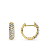 Quintessential 0.50 Carat TW Diamond Pave Hoop Earrings in 18ct Yellow Gold pictured from the side