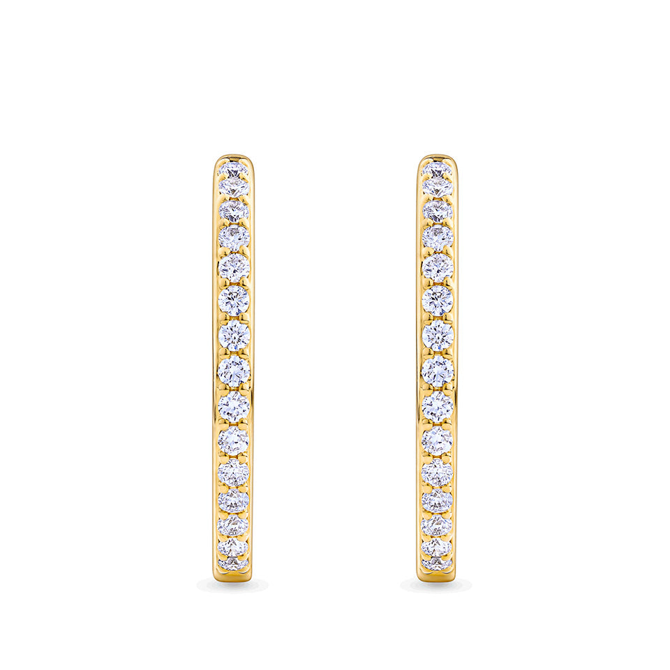 0.50 Carat Diamond Huggie Hoop Earrings in 18ct Yellow Gold