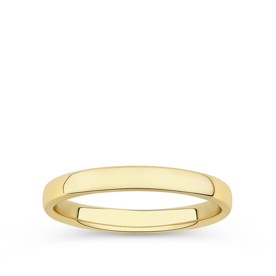 Contour Wedding Band in 18ct Yellow Gold - 3mm in width