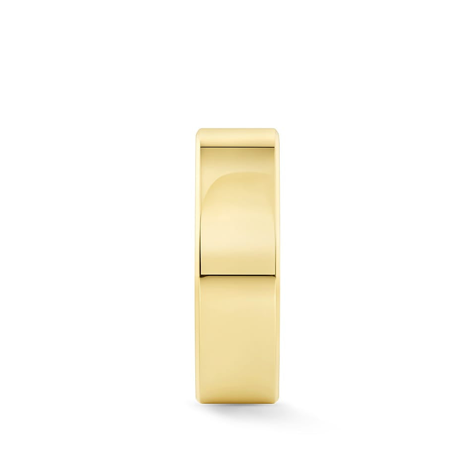 Flat Bevel Solid Wedding Band in 18ct Yellow Gold
