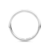 High Dome Solid Wedding Band in 18ct White Gold