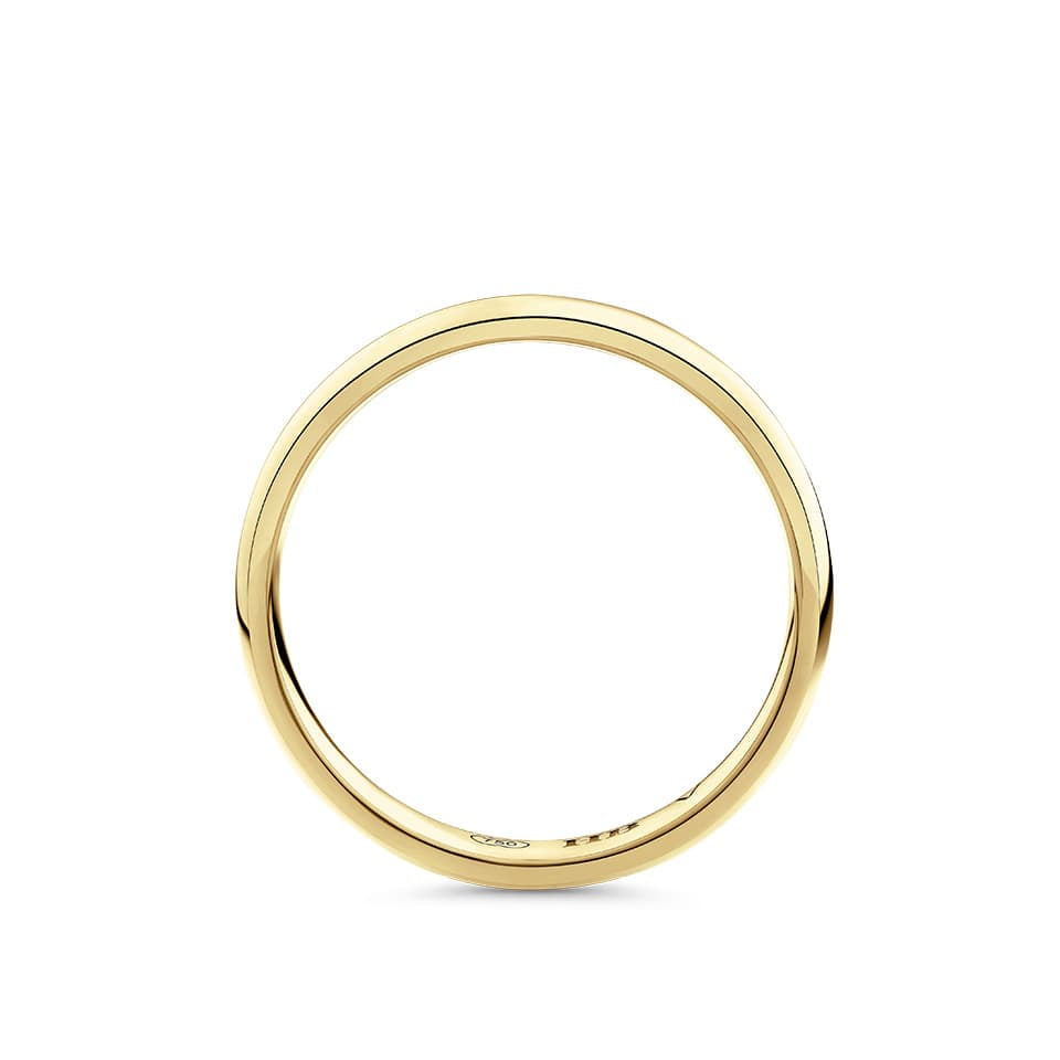 High Dome Solid Wedding Band in 18ct Yellow Gold