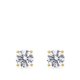3.00 Carat TW Round Brilliant Cut Lab-Grown Diamond Stud Earrings in 18ct yellow gold from Hardy Brothers Jewellers, shown front-on as a pair.