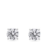 4.00 Carat TW Lab-Grown Diamond Stud Earrings in 18ct white gold from Hardy Brothers, shown front-on as a pair.