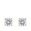 5.00 Carat TW Round Brilliant Cut Lab-Grown Diamond Stud Earrings in 18ct yellow gold from Hardy Brothers Jewellers, shown front-on as a pair.