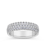Quintessential 1.00 Carat TW Diamond Pavé Ring in 18ct white gold from Hardy Brothers Jewellers, shown front-on with its pavé-set round brilliant cut diamonds.