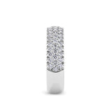 Close-up detail of the Quintessential 1.00 Carat TW Diamond Pavé Ring in 18ct white gold by Hardy Brothers, highlighting the closely set round brilliant cut diamonds.